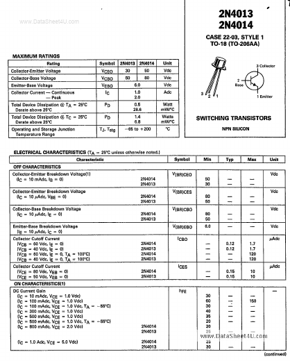 2N4014 Motorola Semiconductor