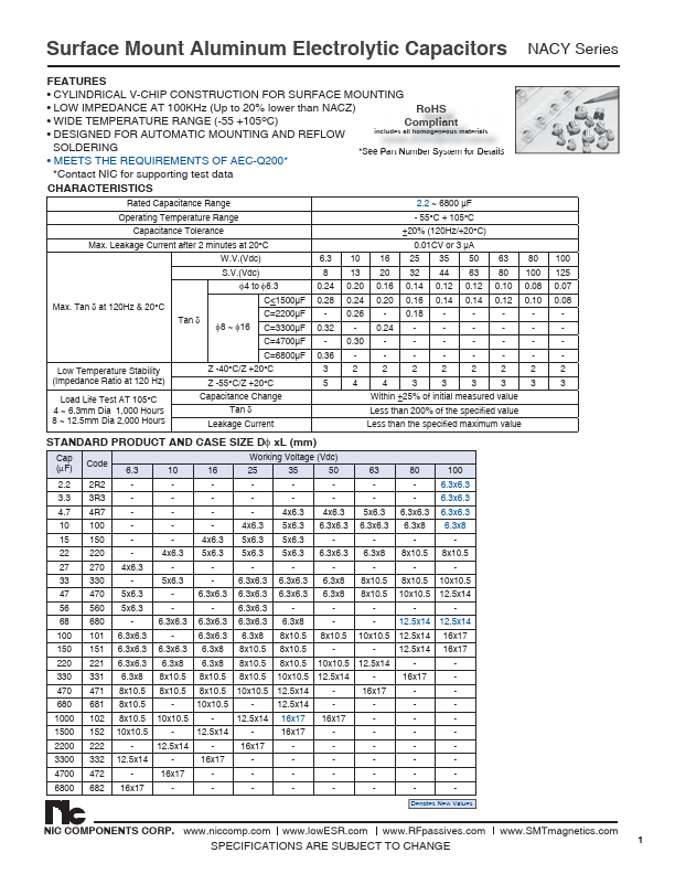 NACY560M25V6.3X6.3TR13F