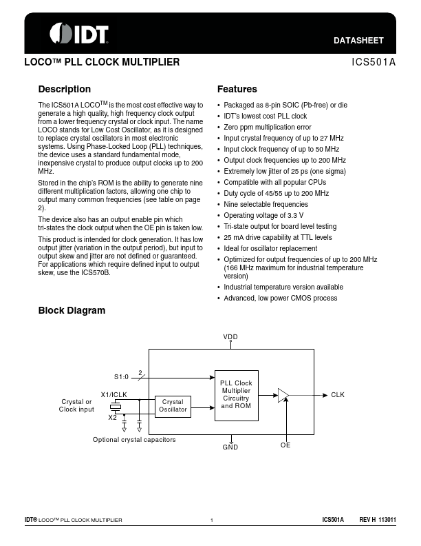 ICS501A IDT