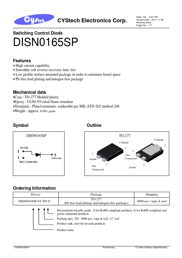 <?=DISN0165SP?> डेटा पत्रक पीडीएफ