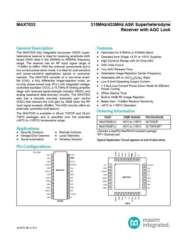 MAX7033 Maxim Integrated Products