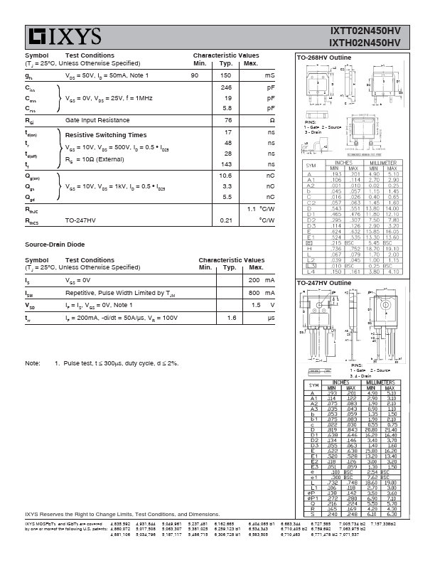 IXTT02N450HV