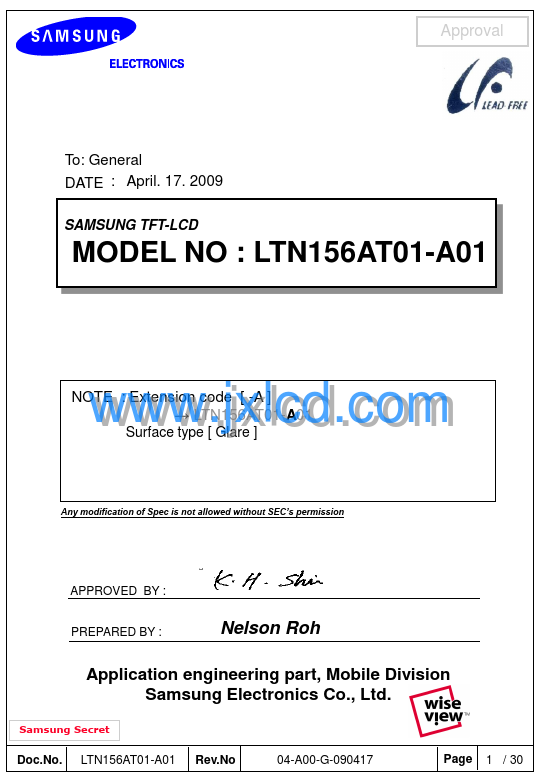 LTN156AT01-A01