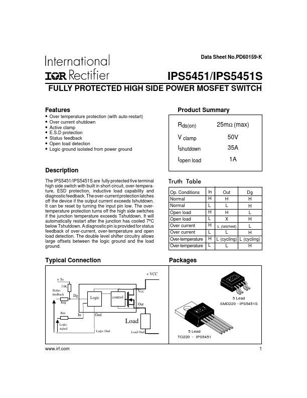 IPS5451 International Rectifier