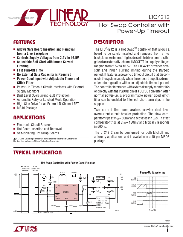 <?=LTC4212?> डेटा पत्रक पीडीएफ