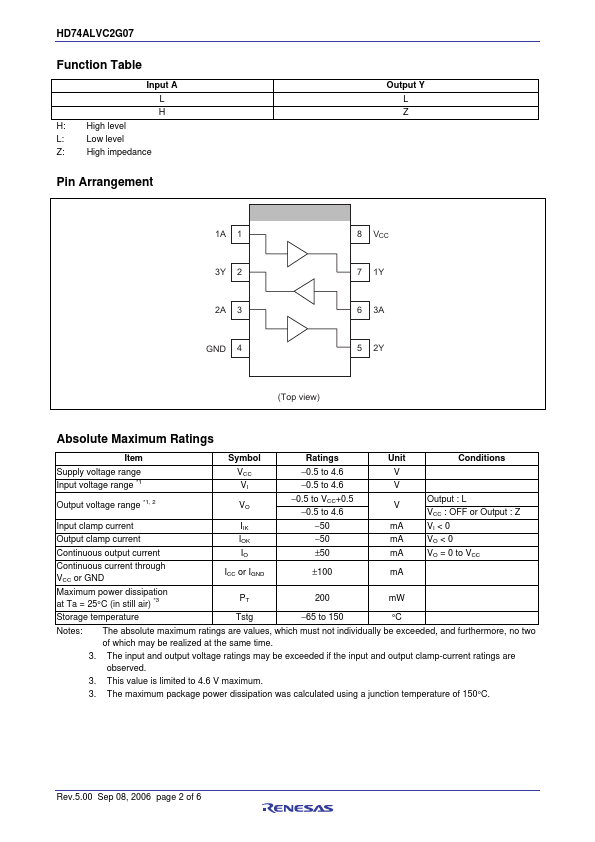 HD74ALVC2G07