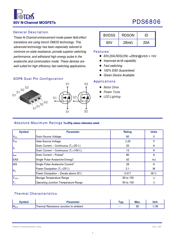 PDS6806 Potens semiconductor