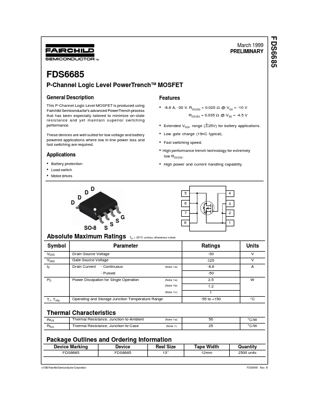 FDS6685 Fairchild Semiconductor