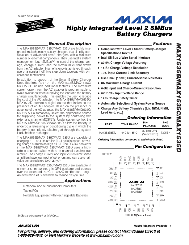 <?=MAX1535B?> डेटा पत्रक पीडीएफ