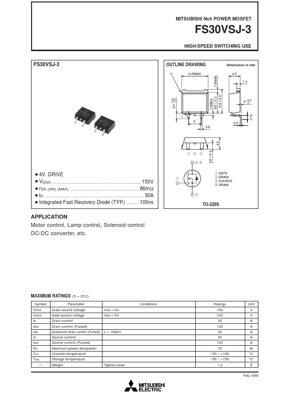FS30VSJ-3 Mitsubishi Electric Semiconductor