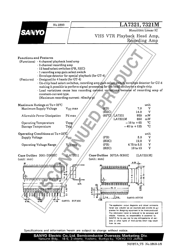 LA7321 Sanyo Semicon Device