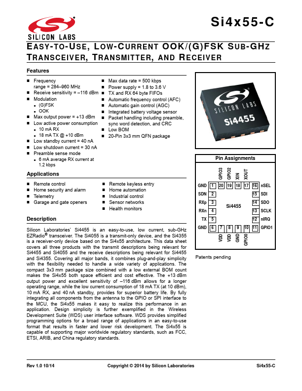 <?=Si4055-C?> डेटा पत्रक पीडीएफ