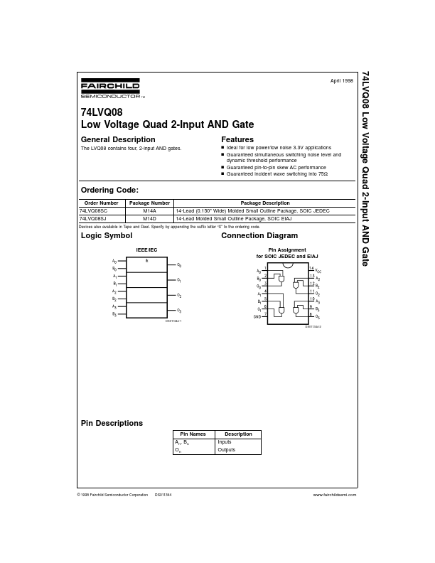 74LVQ08 Fairchild Semiconductor