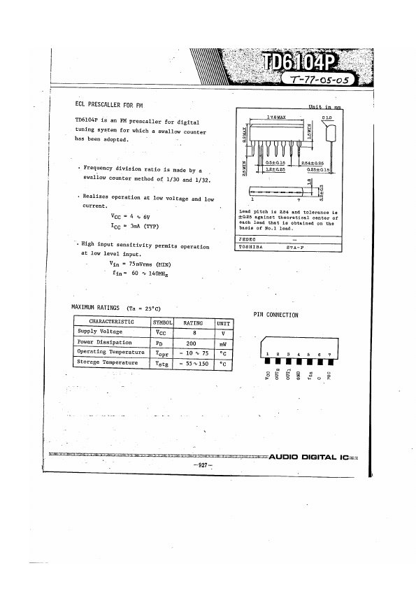 <?=TD6104P?> डेटा पत्रक पीडीएफ