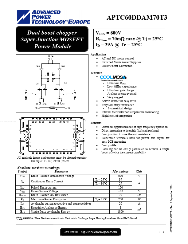 APTC60DDAM70T3