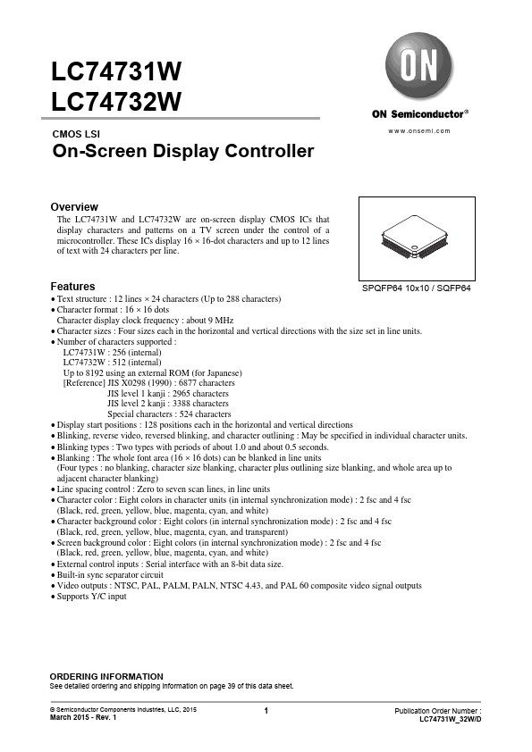 LC74732W ON Semiconductor