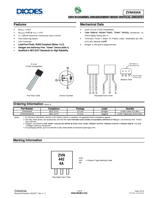 ZVN4424A Diodes