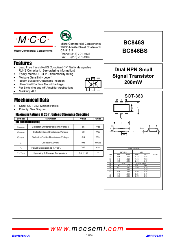 BC846S MCC