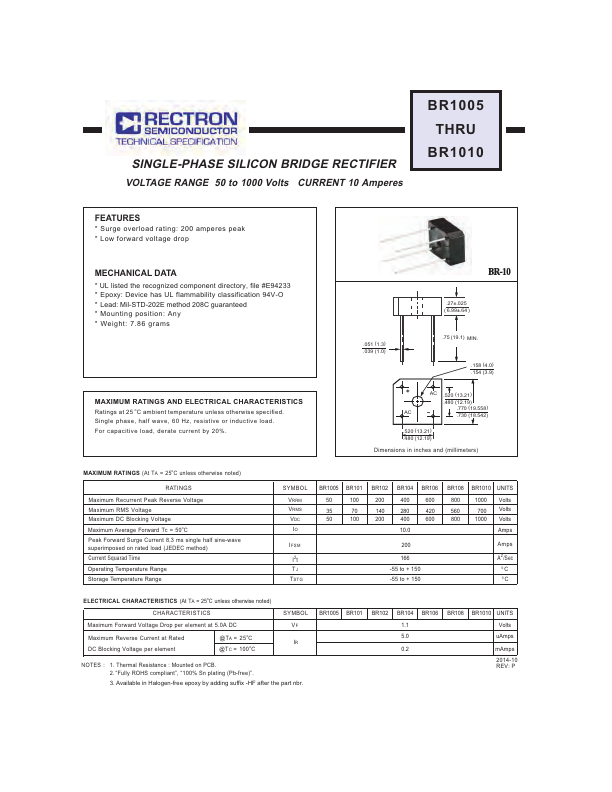 BR101 Rectron Semiconductor