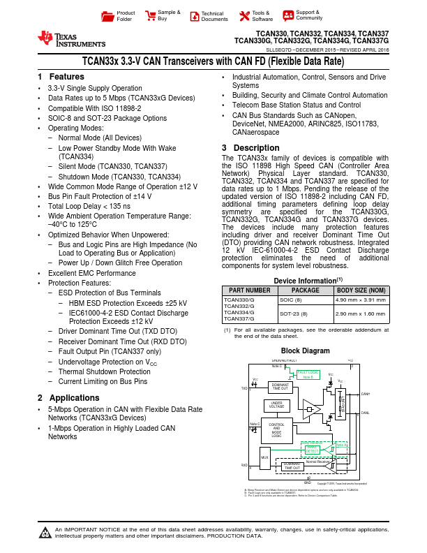 TCAN334G Texas Instruments