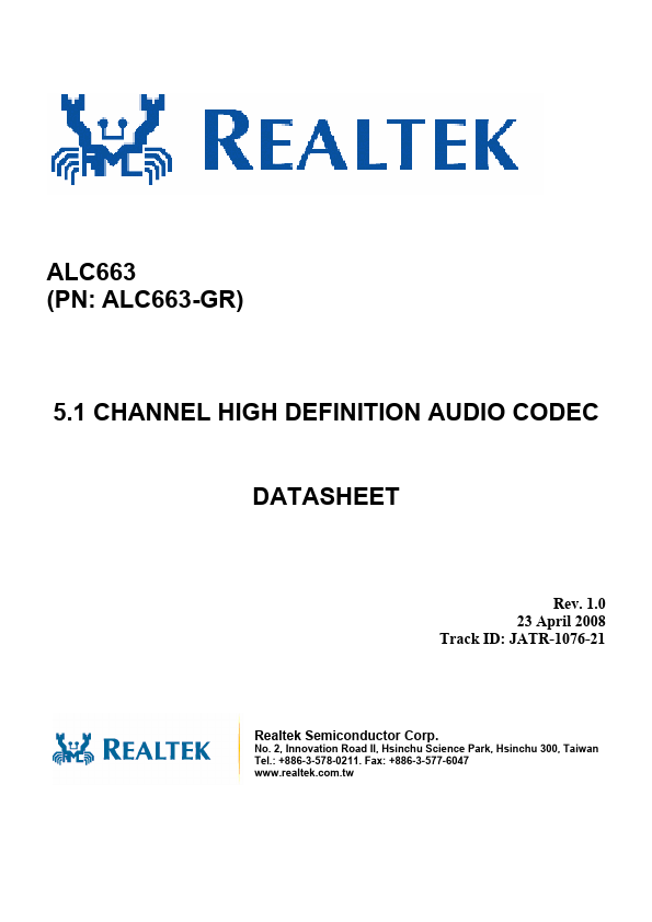<?=ALC663-GR?> डेटा पत्रक पीडीएफ