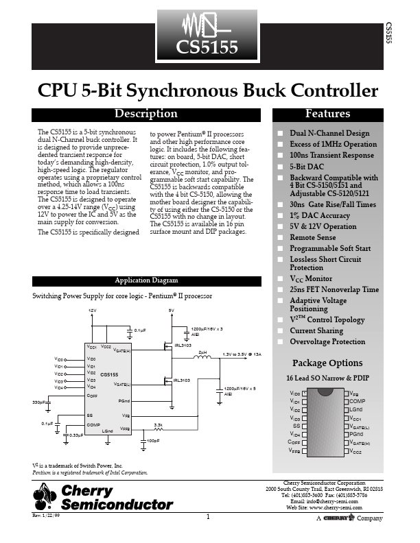 CS5155 Cherry Semiconductor Corporation