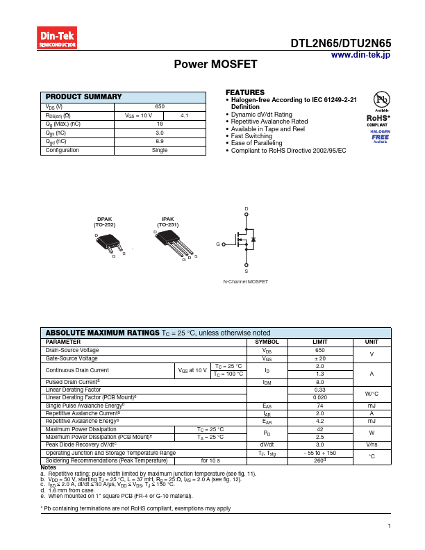 <?=DTL2N65?> डेटा पत्रक पीडीएफ