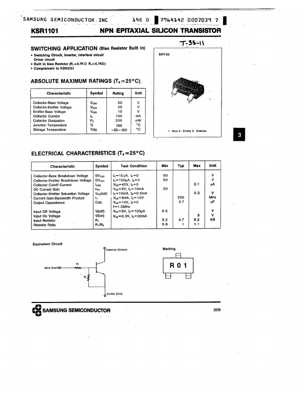 KSR1101 Samsung semiconductor