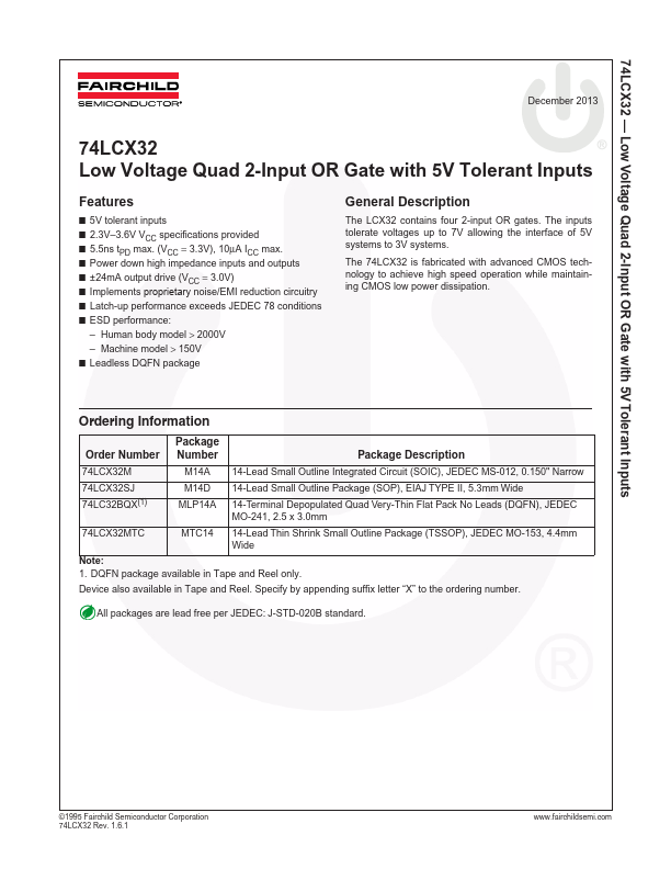 74LCX32 Fairchild Semiconductor