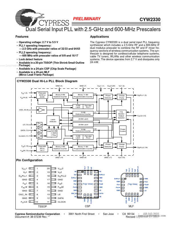 CYW2330 Cypress Semiconductor