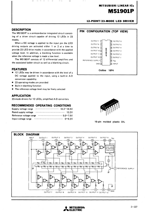 M51131L Datasheet(PDF) - Mitsubishi Electric Semiconductor