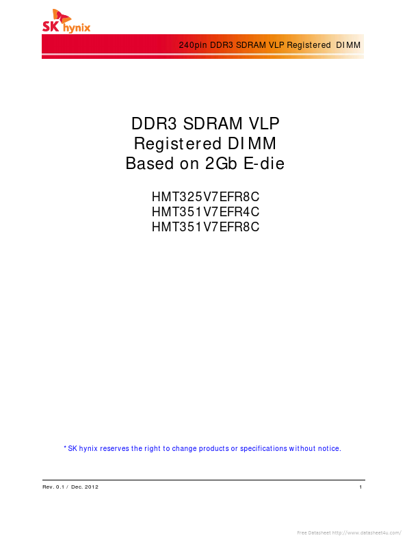 HMT351V7EFR4C Hynix Semiconductor