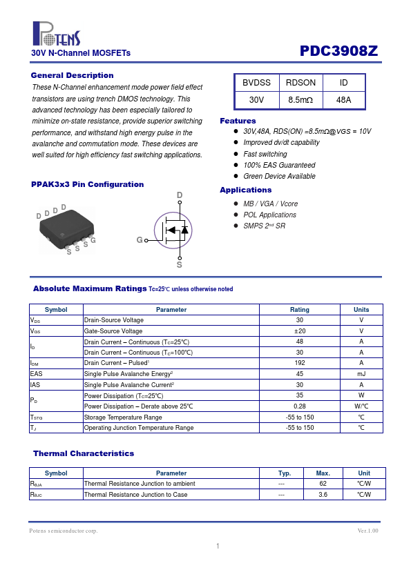 PDC3908Z Potens semiconductor