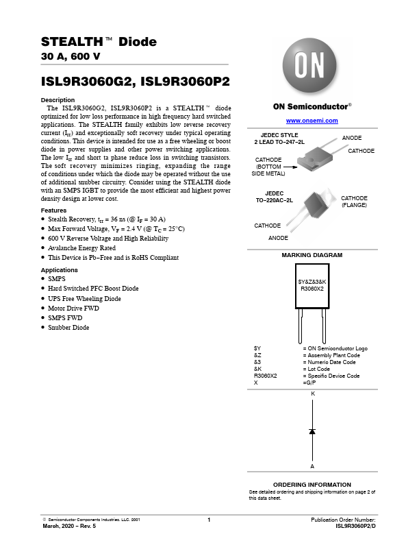 ISL9R3060P2 ON Semiconductor