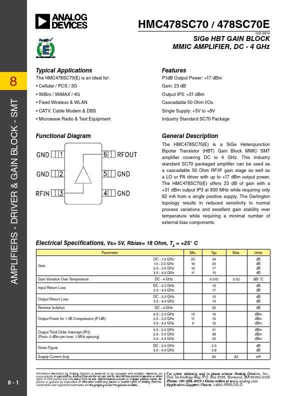 HMC478SC70 Analog Devices