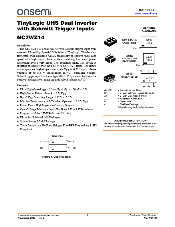 NC7WZ14 ON Semiconductor