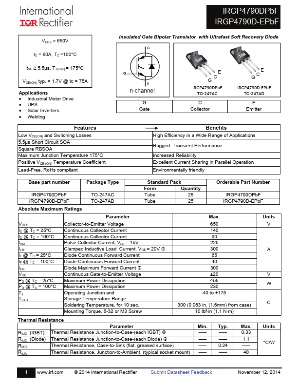 IRGP4790DPbF