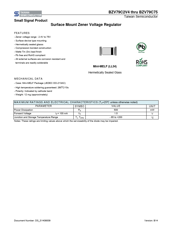 BZV79C20 Taiwan Semiconductor