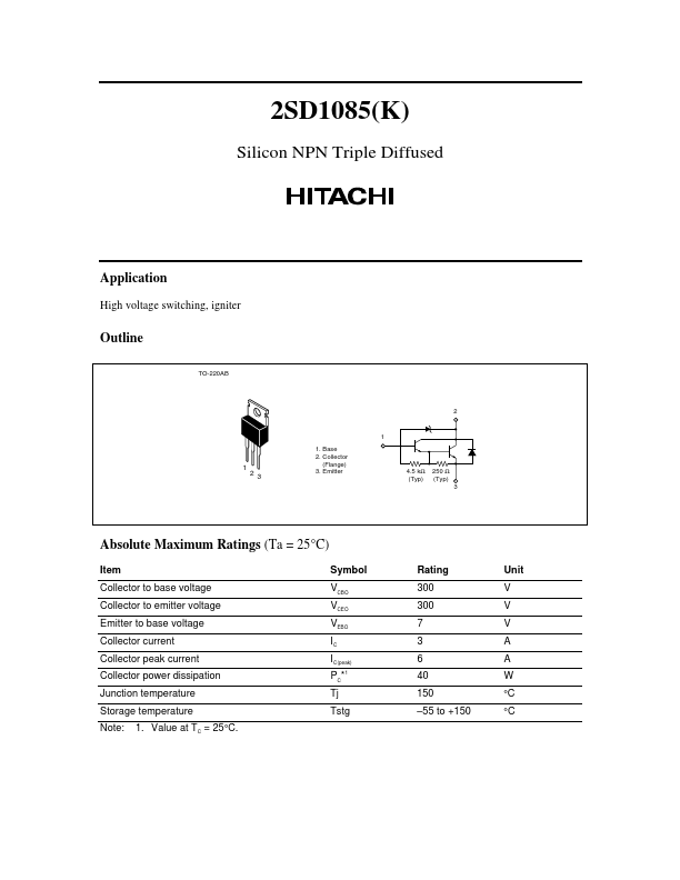 2SD1085K Hitachi