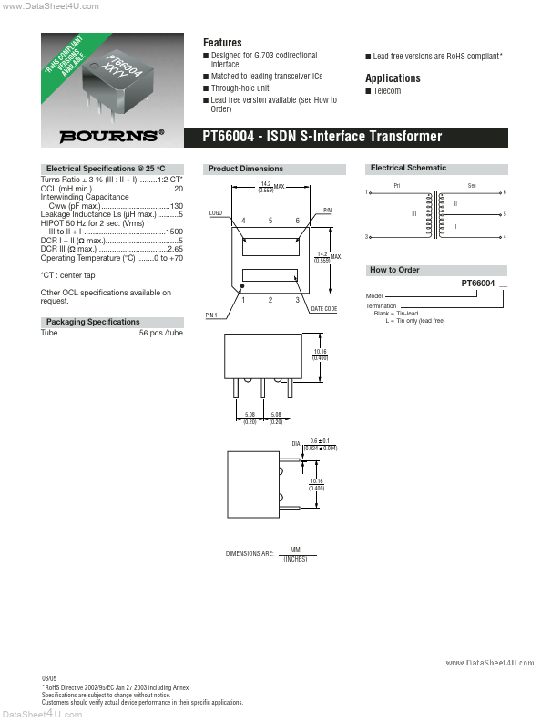 PT66004 Bourns Electronic Solutions