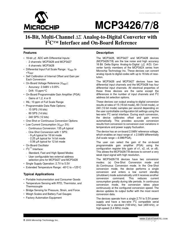 MCP3426 Microchip Technology