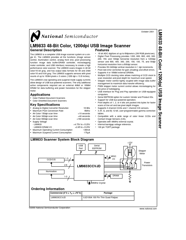 LM9833 National Semiconductor