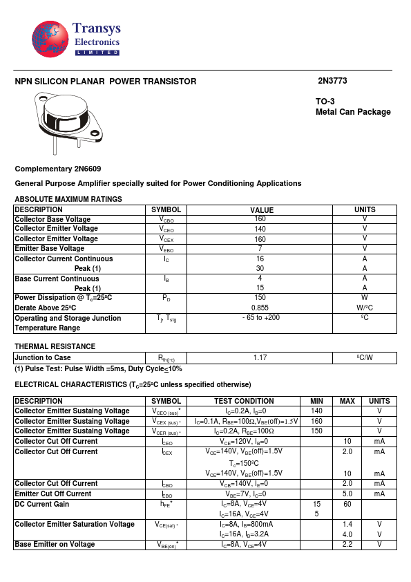 2N3773 TRANSYS