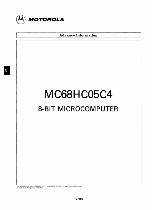 MC68HC05C4 Motorola