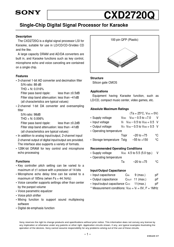 <?=CXD2720Q?> डेटा पत्रक पीडीएफ