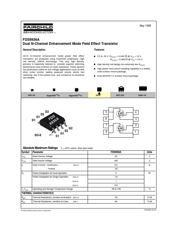 FDS9936A Fairchild Semiconductor