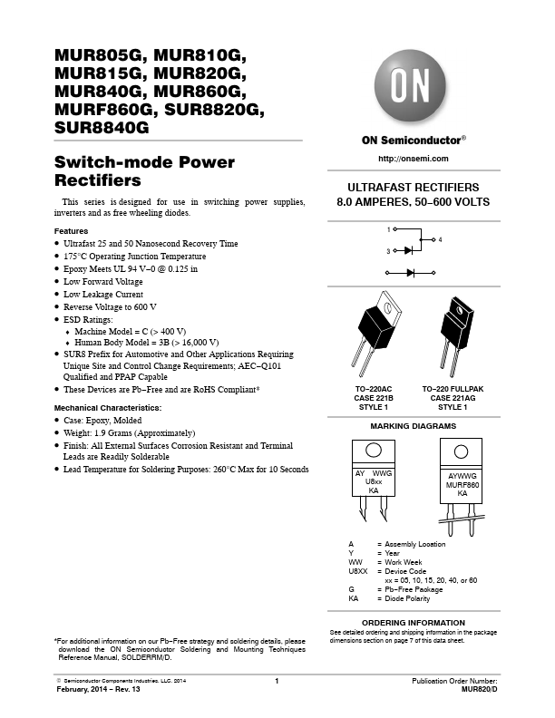 MUR860G ON Semiconductor