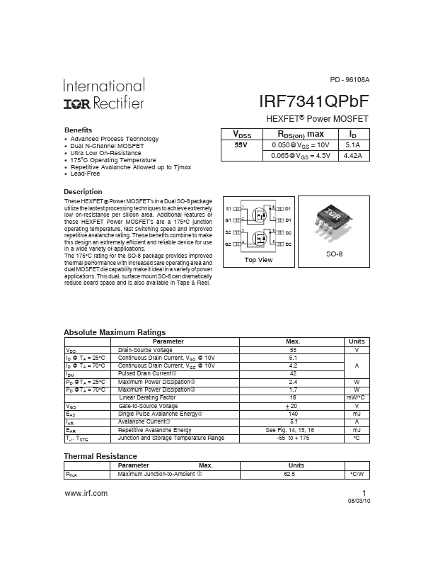 IRF7341QPbF International Rectifier