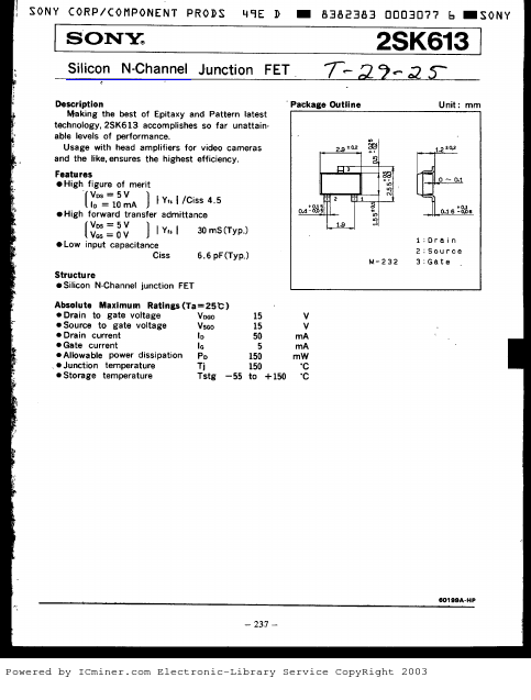 2SK613 Sony