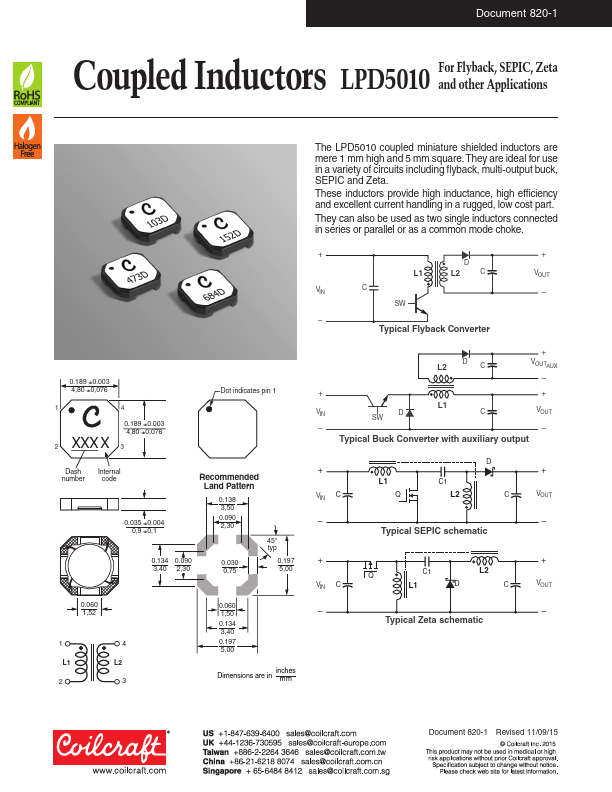 LPD5010-822MR Coilcraft